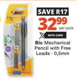 Checkers Bic Mechanical Pencil with Free Leads offer