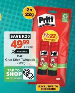 Checkers Pritt Glue Stick Twinpack offer