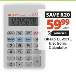 Checkers Sharp EL-231L Electronic Calculator offer