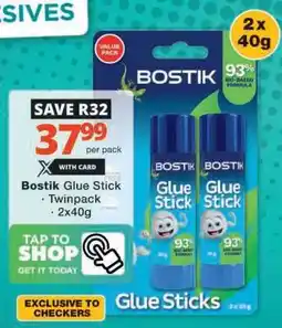 Checkers Bostik Glue Stick Twinpack offer