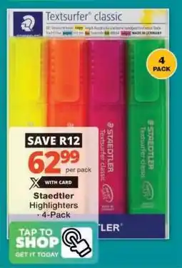 Checkers Staedtler Highlighters 4-Pack offer