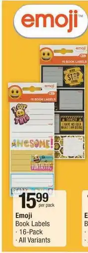 Checkers Emoji Book Labels offer
