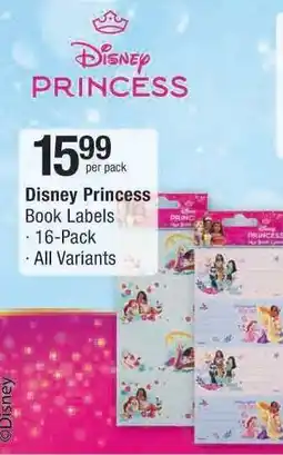 Checkers Disney Princess Book Labels offer