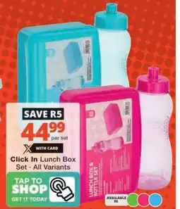 Checkers Click in Lunch Box Set offer
