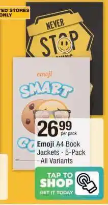Checkers EMOJI A4 BOOK JACKETS offer