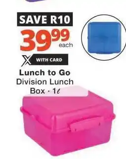 Checkers Lunch to Go Division Lunch Box offer