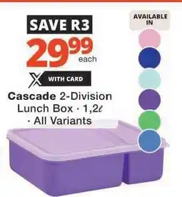 Checkers Cascade 2-Division Lunch Box offer