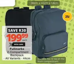 Checkers Fullmarks 2-Compartment Backpack offer
