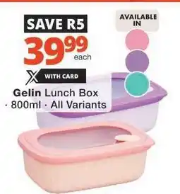 Checkers Gelin Lunch Box offer