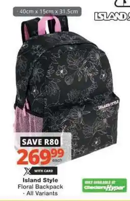Checkers Island Style Floral Backpack offer
