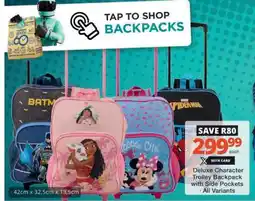 Checkers Deluxe Character Trolley Backpack offer