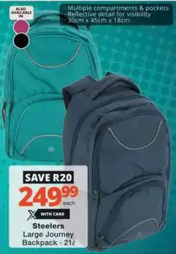 Checkers STEELERS LARGE JOURNEY BACKPACK offer