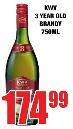 Boxer KWV 3-Year Old Brandy 750ml offer