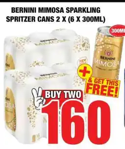 Boxer BERNINI MIMOSA SPARKLING SPRITZER CANS 2 X (6 X 300ML) offer