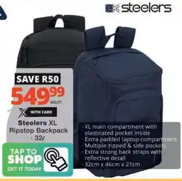 Checkers Steelers XL Ripstop Backpack offer