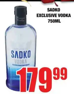 Boxer SADKO EXCLUSIVE VODKA 750ML offer