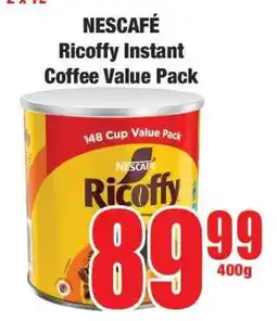 Boxer NESCAFÉ Ricoffy Instant Coffee Value Pack offer