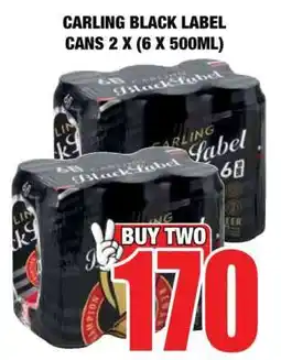 Boxer CARLING BLACK LABEL CANS 2 X (6 X 500ML) offer