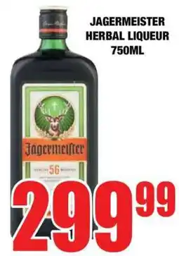Boxer Jagermeister Herbal Liqueur 750ml offer