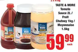 Boxer TASTE & MORE Tomato Sauce 2L / Fruit Chutney 1kg / Mayonnaise 1.5kg offer