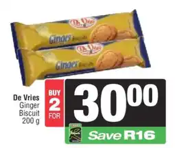 Spar De Vries Ginger Biscuit 200 g offer