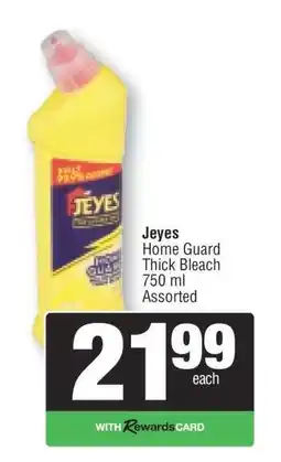 Spar Jeyes Home Guard Thick Bleach offer