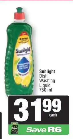 Spar Sunlight Dish Washing Liquid 750 ml offer