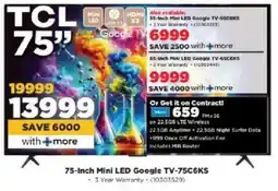 HiFi Corp TCL 75-Inch Mini LED Google TV-75C6KS offer