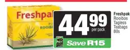Spar Freshpak Rooibos Tagless Teabags 80s offer