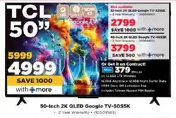 HiFi Corp TCL 50-Inch 2K QLED Google TV-50S5K offer
