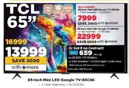 HiFi Corp TCL 65-Inch Mini LED Google TV-65C6K offer