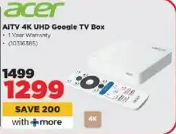 HiFi Corp Acer AITV 4K UHD Google TV Box offer