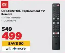 HiFi Corp One For All URC4922 TCL Replacement TV Remote offer