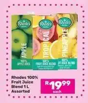 Game Rhodes 100% Fruit Juice Blend 1L Assorted offer