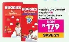 Game Huggies Dry Comfort Nappies OR Pants Jumbo Pack Assorted Sizes offer