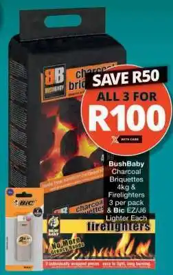 Checkers BushBaby Charcoal Briquettes & Firelighters offer