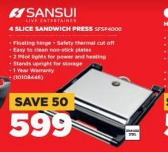 Sansui 4 Slice Sandwich Press