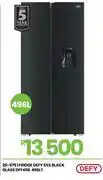 Fair Price Defy 496L SxS Black Glass Fridge DFF456 20-576 offer