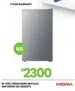 Fair Price Mora 92L Metallic Bar Fridge M125RTS 20-529 offer