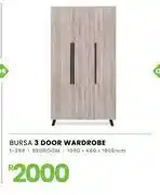 Fair Price Bursa 3 Door Wardrobe 1050 x 460 x 1905mm 1-258 offer
