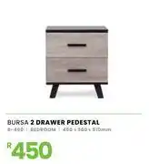Fair Price Bursa 2 Drawer Pedestal 450 x 360 x 510mm 8-460 offer