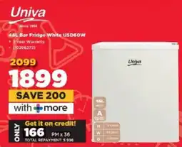 HiFi Corp Univa Bar Fridge White USD60W offer