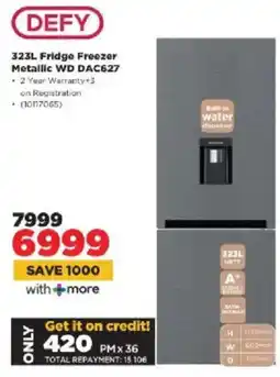 HiFi Corp DEFY Fridge Freezer Metallic WD DAC627 offer