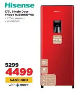 HiFi Corp Hisense Single Door Fridge H235RRE-WD offer