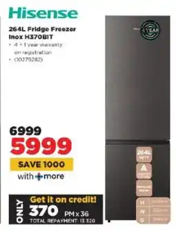 HiFi Corp Hisense Fridge Freezer Inox H370BIT offer
