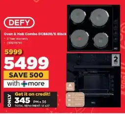 HiFi Corp DEFY Oven & Hob Combo DCB838/E Black offer