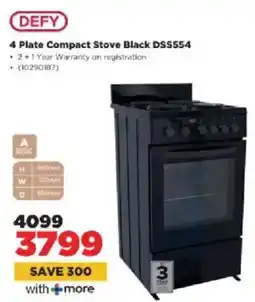 HiFi Corp Defy 4 Plate Compact Stove Black DSS554 offer