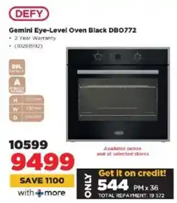 HiFi Corp Defy Gemini Eye-Level Oven Black DB0772 offer