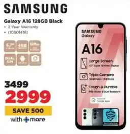 HiFi Corp Samsung Galaxy A16 128GB Black offer