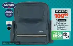 Checkers Hyper Fullmarks 4-Pocket School Backpack offer